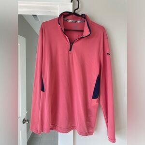 Puma golf salmon & navy quarter zip